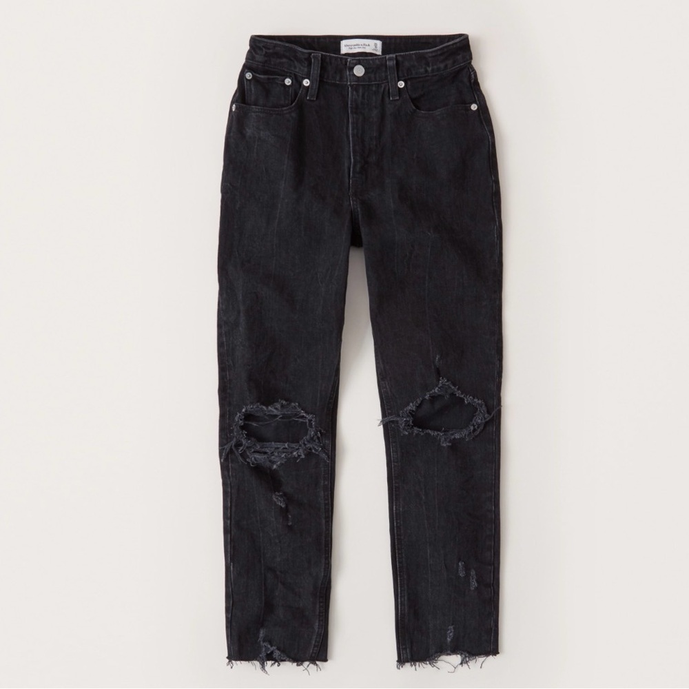 Abercrombie & Fitch Black Distressed Jeans
